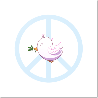 Dove of Peace on a Peace Symbol Posters and Art